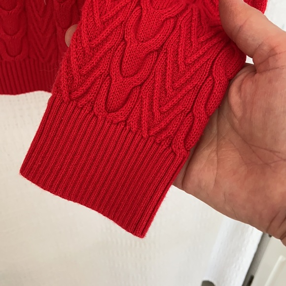 #7 Land’s End Cable knit Sweater WM SZ XS Petit Red - Picture 6 of 9